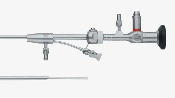 Surgical endoscope instrument with eyepiece and control valves.