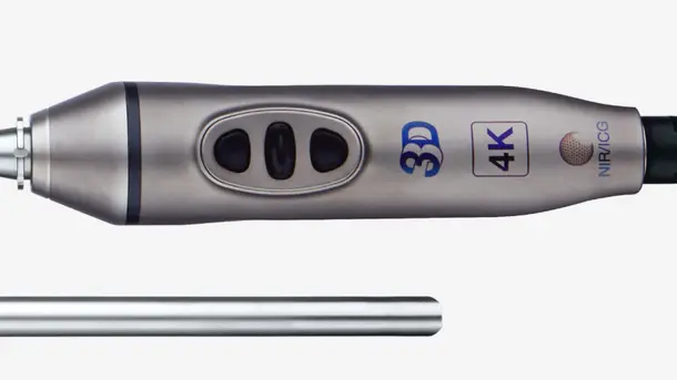 3D 4K medical endoscope handle with control buttons.