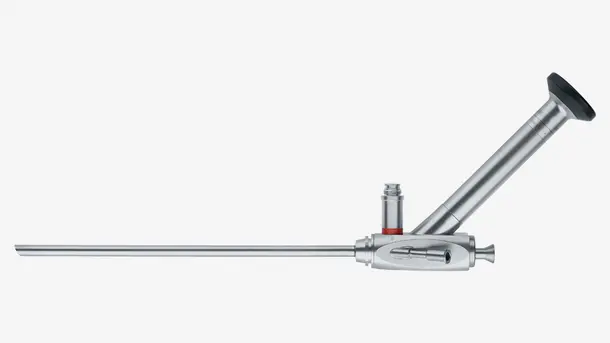 Medical endoscope with metal body and lens for minimally invasive procedures.