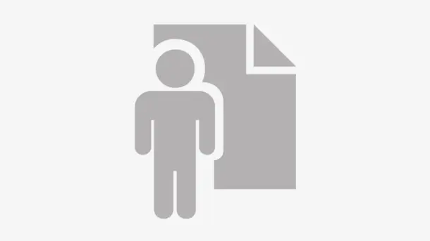 Person icon standing next to a document or file graphic.