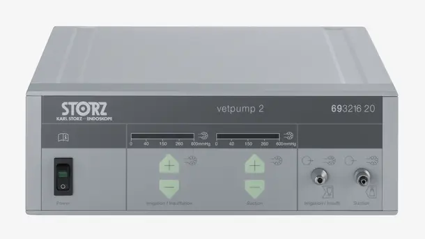 Pompe vétérinaire Karl Storz vetpump 2 utilisée pour irrigation et aspiration en endoscopie.