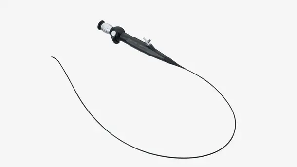 Flexible medical endoscope device with long insertion tube.
